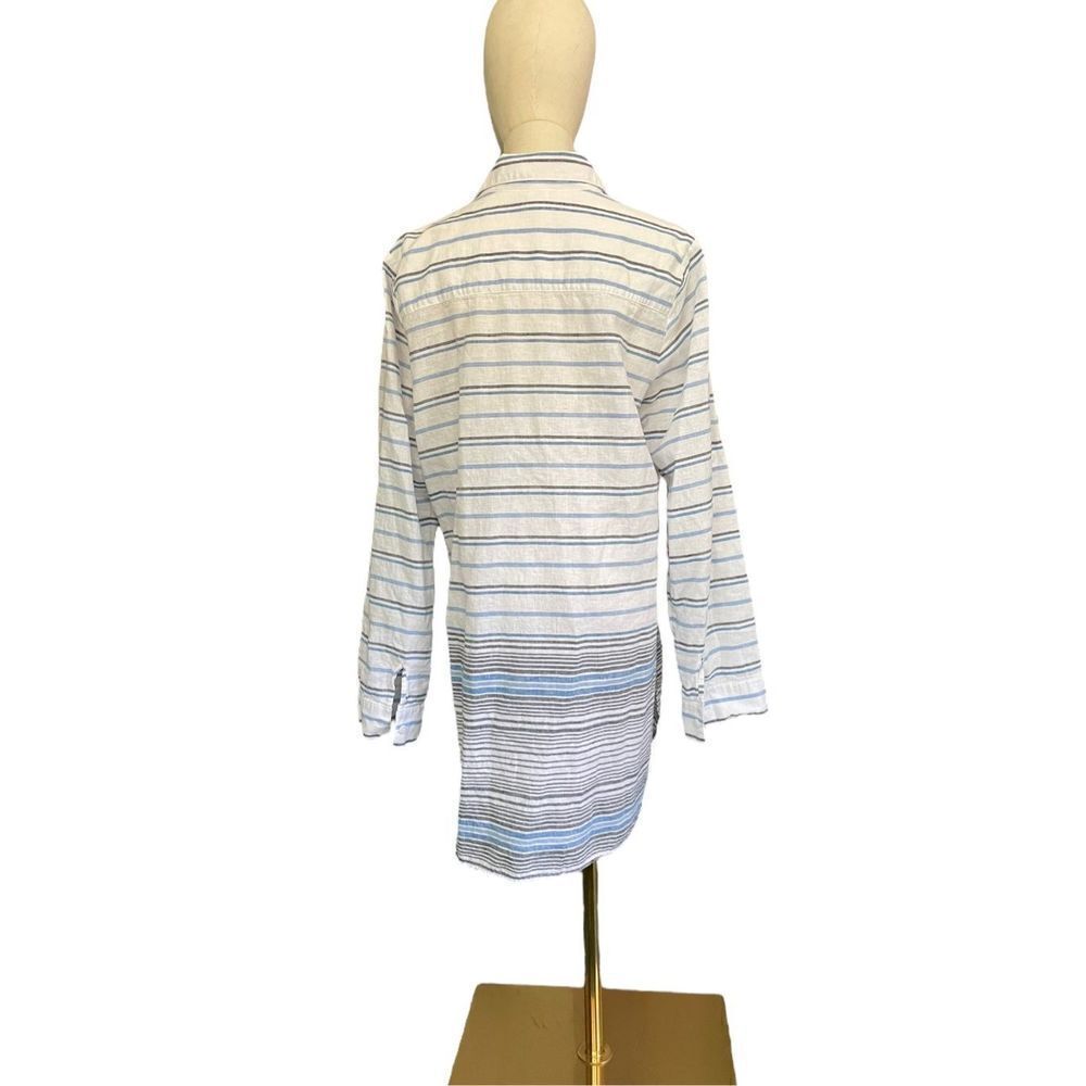 Button-Front Striped Linen Beachshirtszlarge - image 5